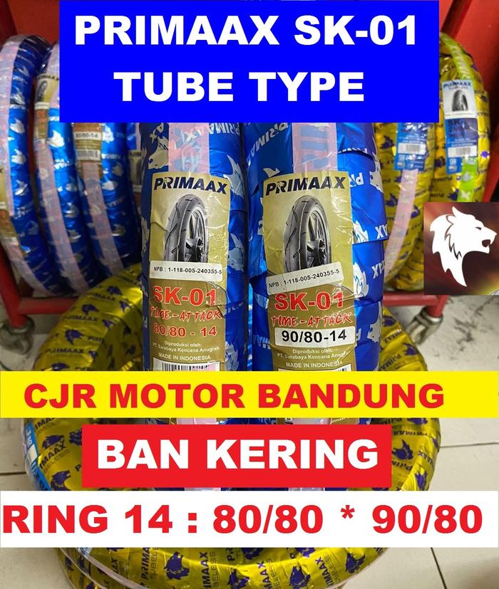 BAN SLICK TUBE PRIMAAX SK 01 80/80 90/80 RING 14 BAN DONAT MOTOR MATIC