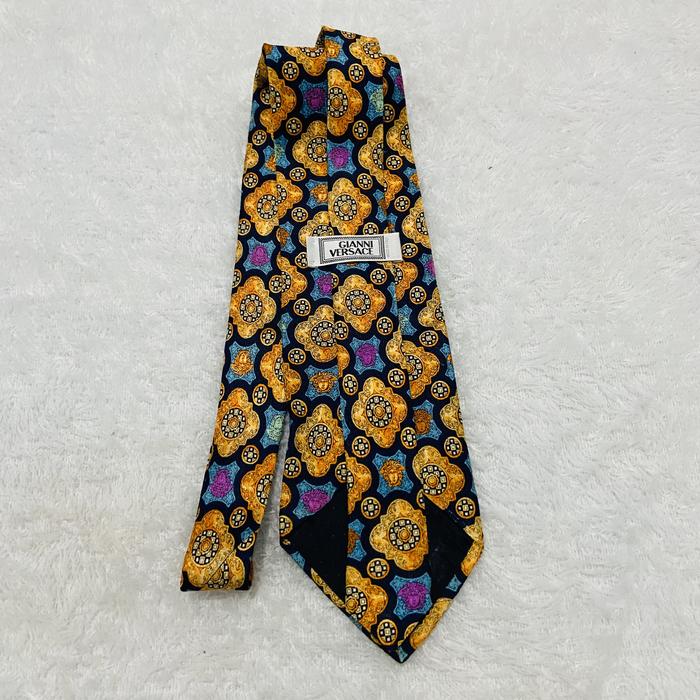 Gianni versace medusa printed silk tie