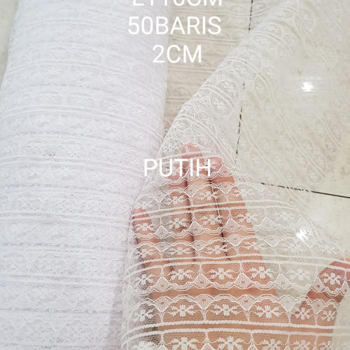 RENDA JEPANG KECIL PUTIH 1 rol isi 50yard lebar kain 115