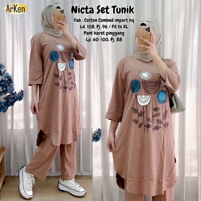 Nicta set celana wanita bhn katun combed import ld 110 lp 110
