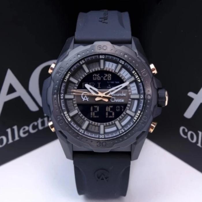 ALEXANDRE CHRISTIE AC 9370 ROSEGOLD BLACK AC9370 WANITA ORIGINAL