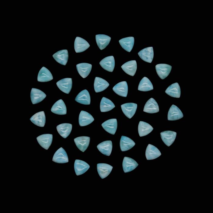 NATURAL LARIMAR UKURAN 7 mm TRILLION MULUS | NATURAL LARIMAR BENTUK 7 mm TRILLION | LARIMAR ASLI BAH