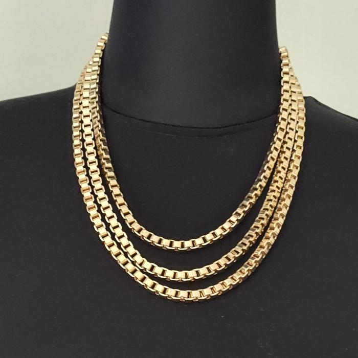 CN Tiffany Co Imitation Venetian Link Strand Necklace Kalung B161