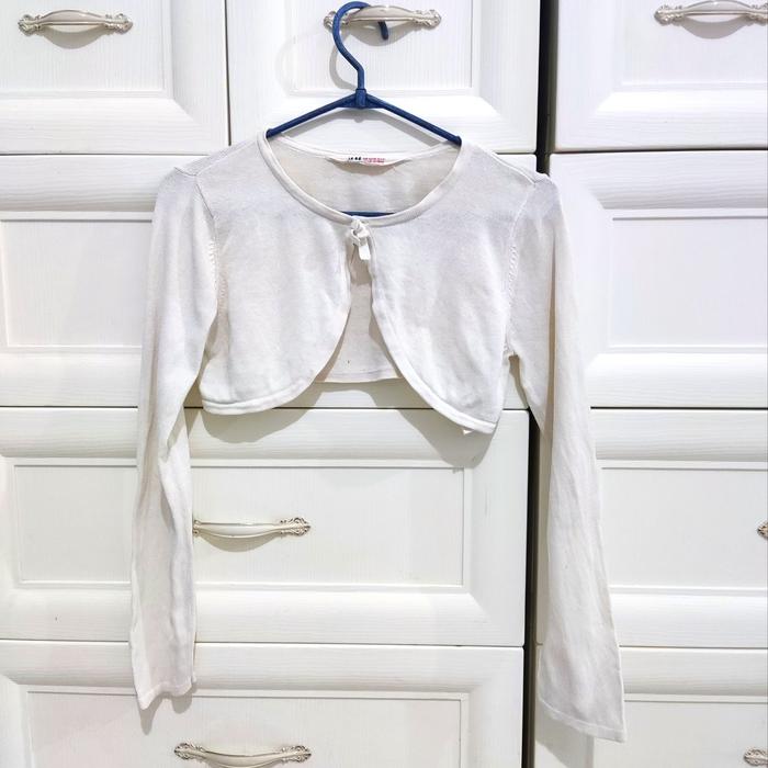 Bolero / cardigan anak perempuan H&M warna putih usia 6-8 thn katun