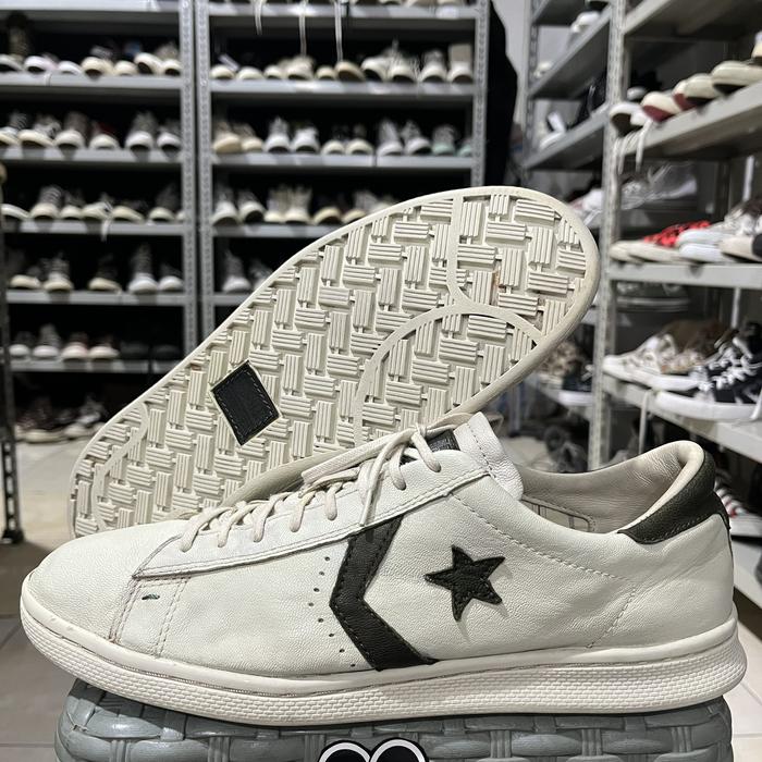 CONVERSE LOW PRO LEATHER X JOHN VARVATOS WHITE/GREEN Size EUR 44.5/29CM