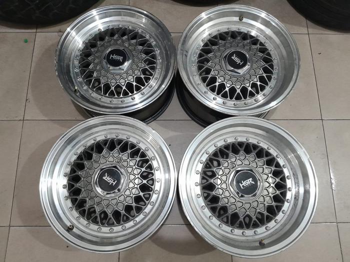 Velg Mobil Bekas HSR BBS RS Ring 15 Lobang 4x100/4x114,3 Cocok Buat Avanza Altis City Sedan Dll