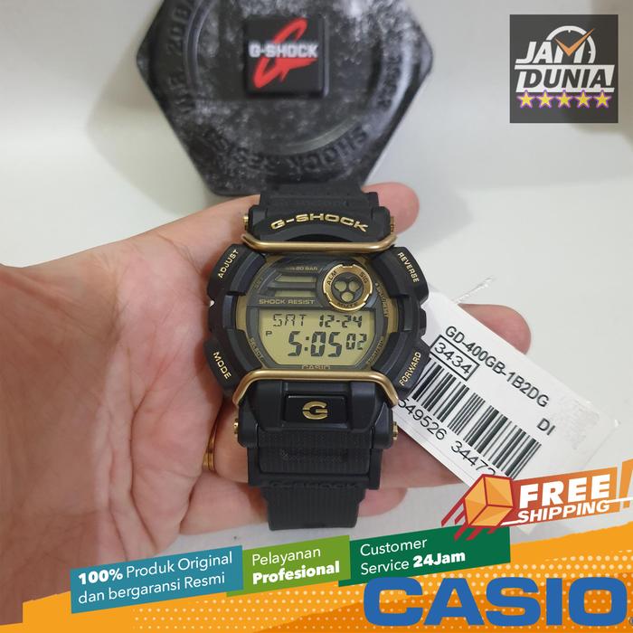 JAM TANGAN PRIA CASIO G-SHOCK ORIGINAL DIGITAL HITAM CLOTH GD-400GB-1B2 CASIO G SHOCK GD 400GB 1B2 C