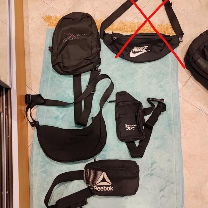 Borongan slingbag reebok & tumi, 2 sepatu nike