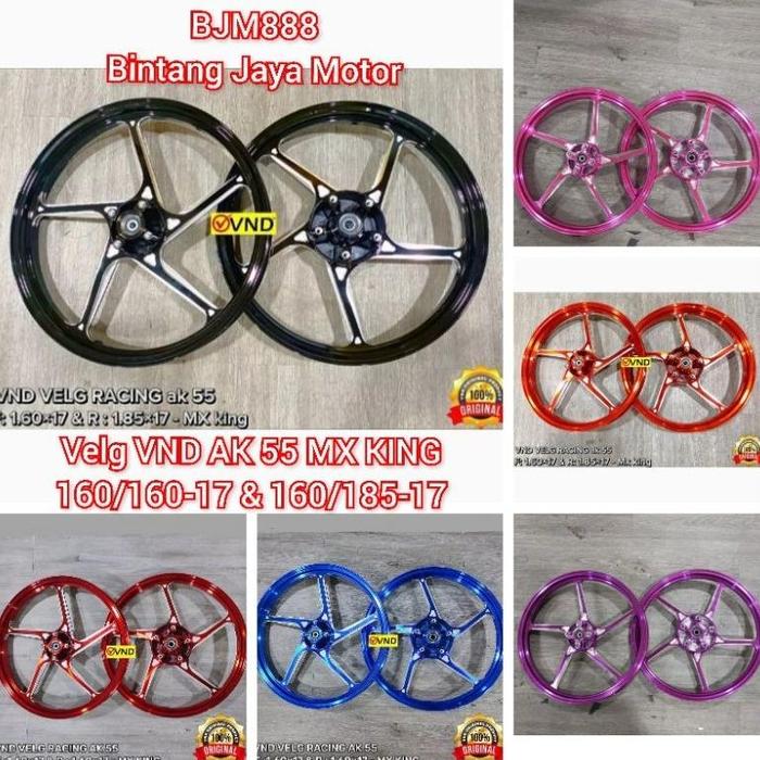 Velg Vnd Ak 55 Mx King New Vixion R15 V1 V2 Ak55 Palang 5 Lebar 160/185-17 & 160/160-17