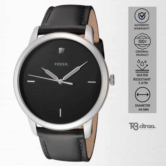 Jam Tangan Pria Fossil The Minimalist Kulit Black Casual Original FS5497