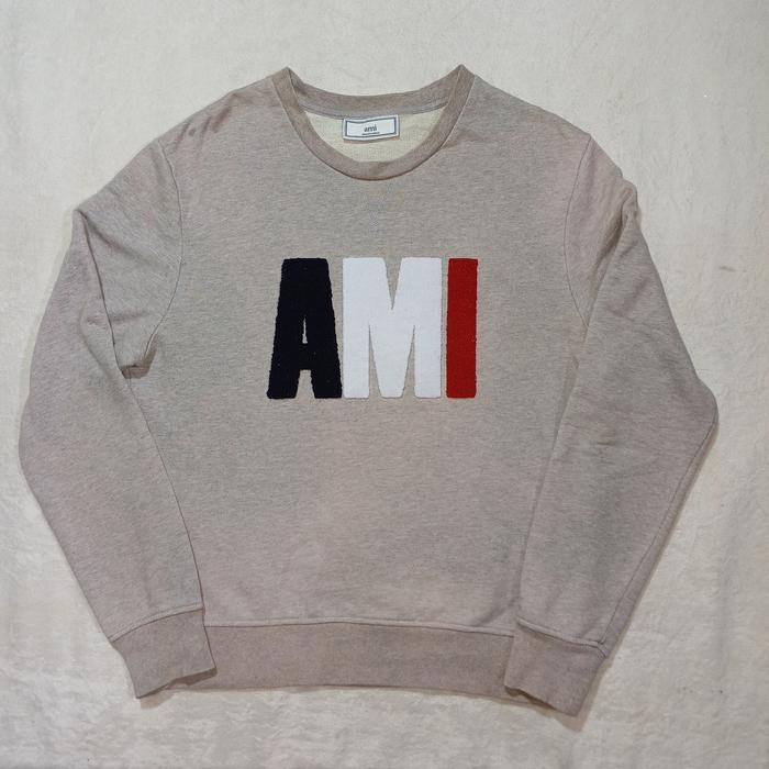 CREWNECK AMI PARIS ( ALEXANDRE MATTIUSSI ) SIZE M (SECOND BRANDED) ABU-ABU, PT24