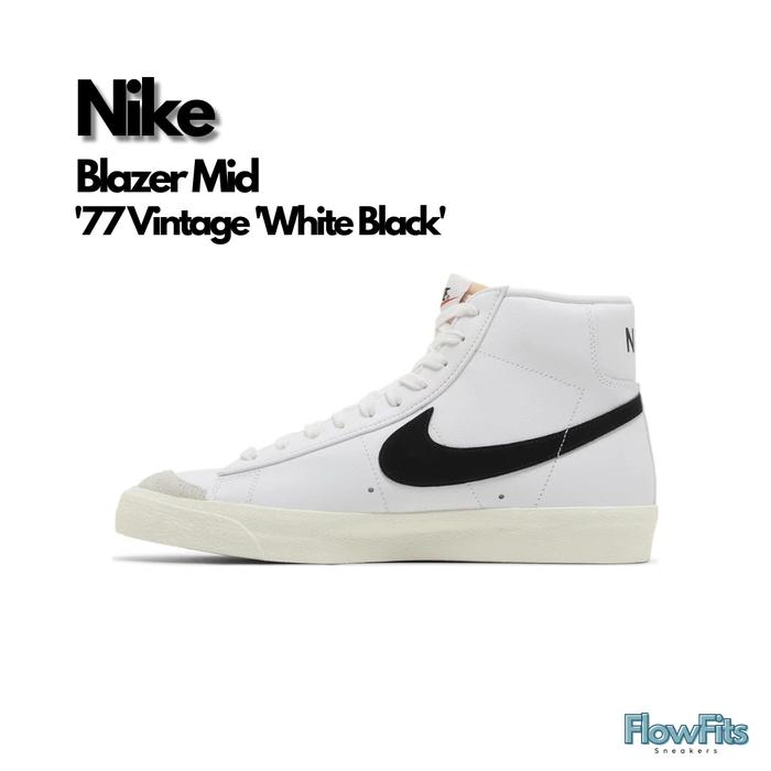 Nike Blazer Mid '77 Vintage 'White Black' BQ6806-100 BNIB ORIGINAL Sneakers Pria Wanita UNISEX