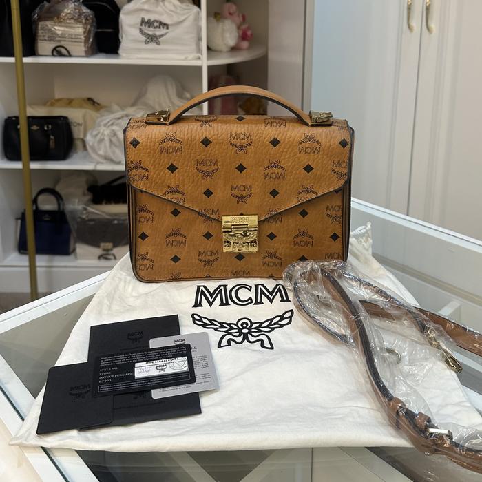 MCM Authentic Patricia Visetos Satchel Metis Sling Bag Tas Wanita Branded Preloved