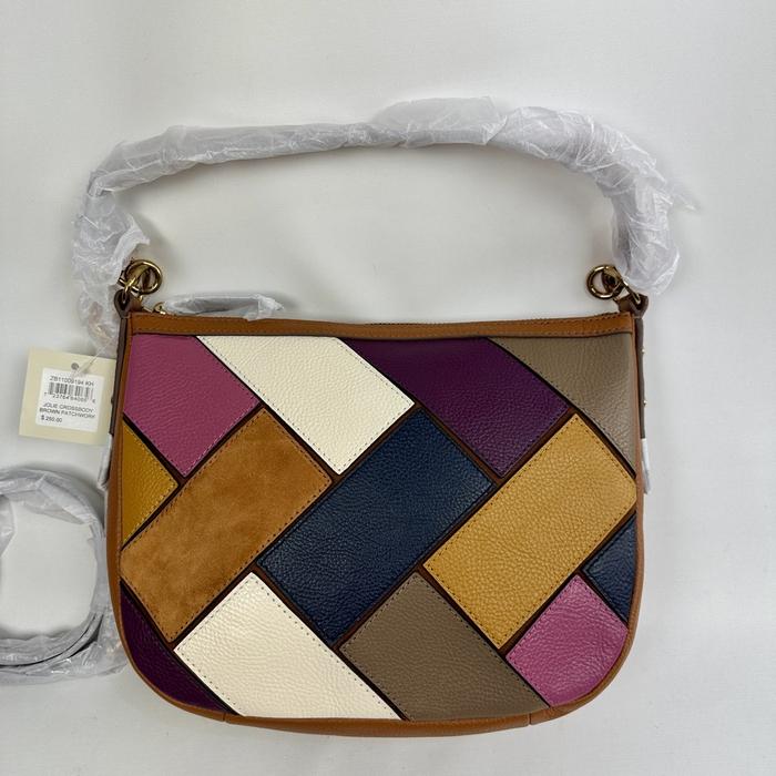 tas wanita fossil jolie crossbody brown patchwork bc