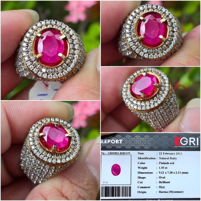 Natural Ruby Burma Myanmar 1.55cts memo GRI