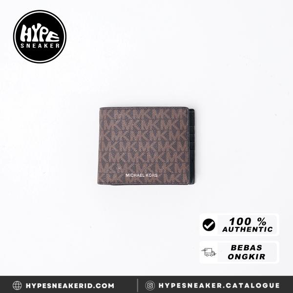 Dompet MICHAEL KORS MK MONOGRAM BROWN WALLET + CARD 100% ORIGINAL
