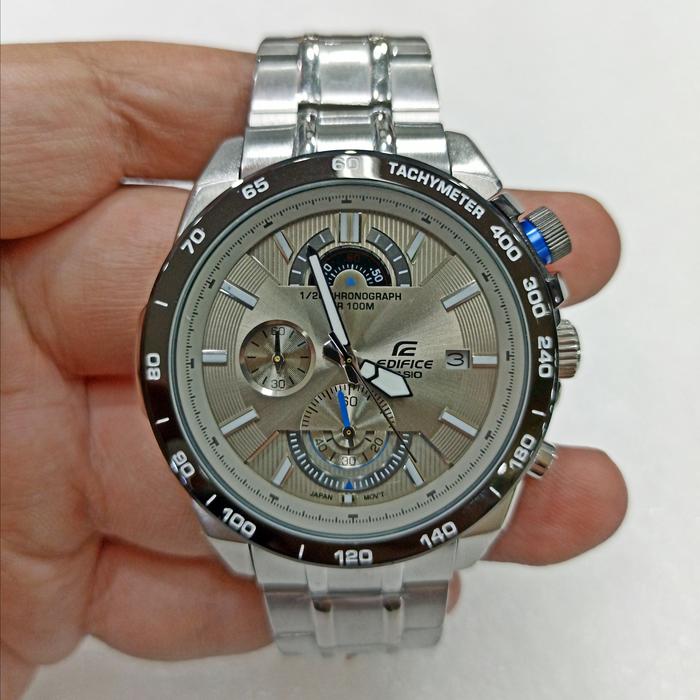 Jam Tangan Pria Casio EDIFICE EFR-520D-7A EFR-520 Chronograph Silver Steel
