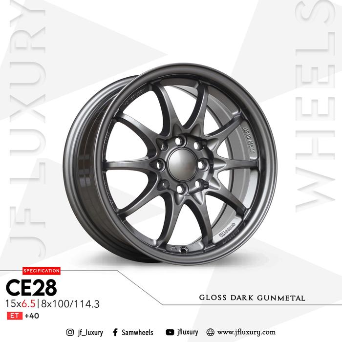 CE28 GLOSS-DARKGUNMETAL VELG JF LUXURY R15