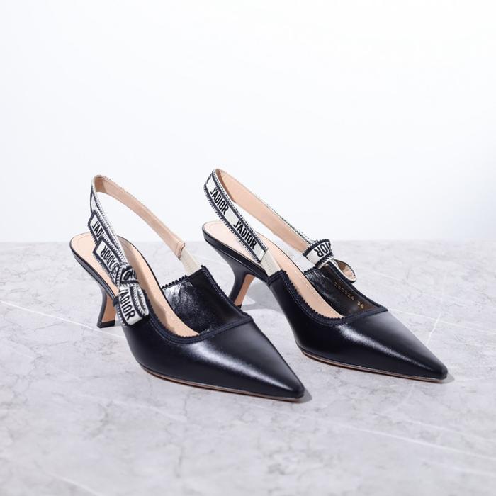 CHRISTIAN DIOR J'adior Slingback Pumps 65mm in Black Calfskin
