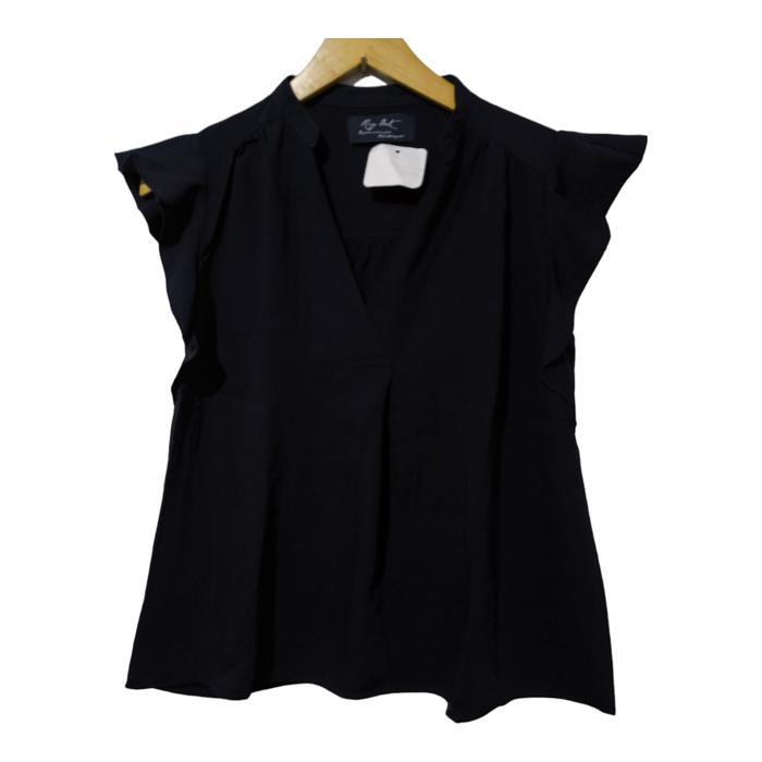 Flutter Sleeve blouse black Rag out M