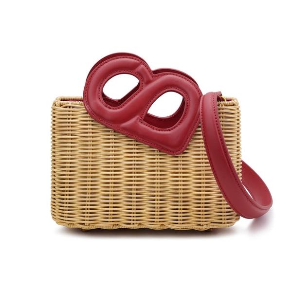 Tas Wanita BUTTONSCARVES Nina Rattan Bag - Viva Magenta