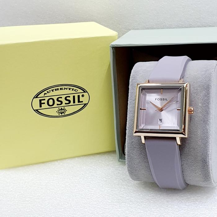Jam Tangan Wanita FOSSIL 8726 Original Analog Tggl Tali Rubber Karet
