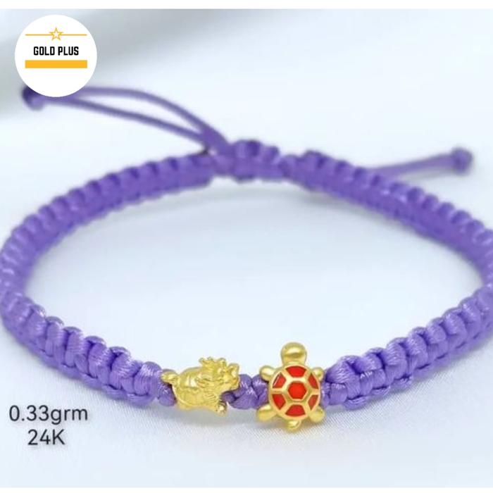 Gelang charm emas kombinasi