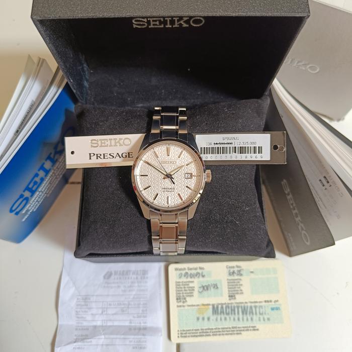 Seiko Presage SPB165J1 Sharp Edged Shironeri Silky White Dial Stainless Steel Strap SPECIAL EDITION 