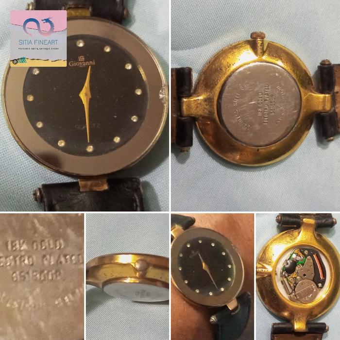 Jam Tangan pria mewah vintage Giovanni Swiss gold micron 18 kgp not MIDO RADO RW RAYMOND WEIL