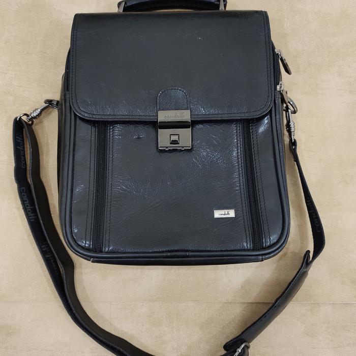 Tas selempang pria bahan kulit asli merk condotti original
