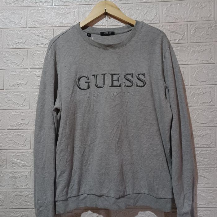 crewneck guess abu logo bordir