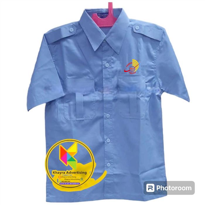 kemeja RPU Prada Indah Seragam RPU Prada indah full bordir biru muda lengan pendek
