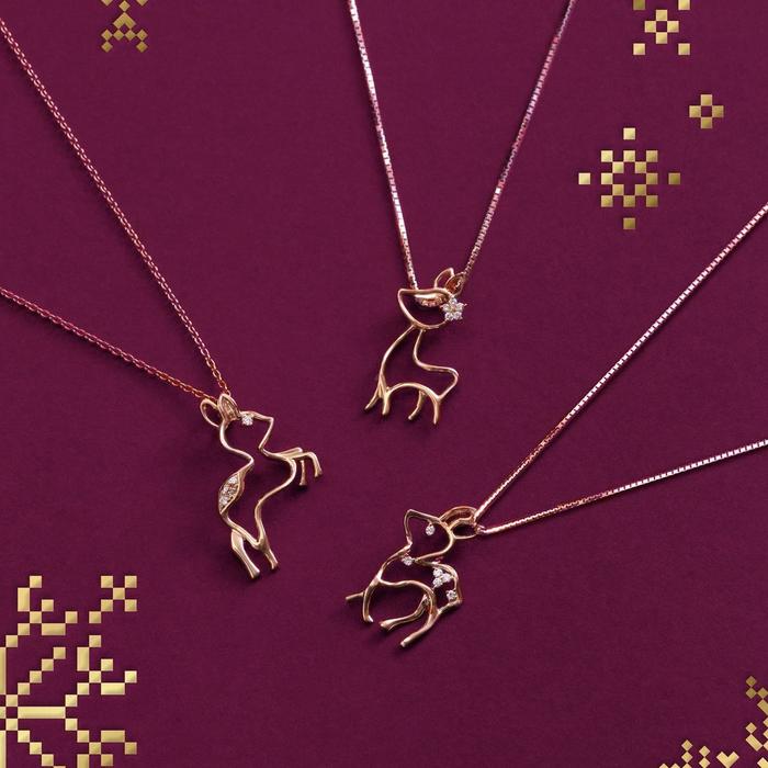 Frank & Co Diamond Baby Deer Pendants Necklace Jewellery Collection