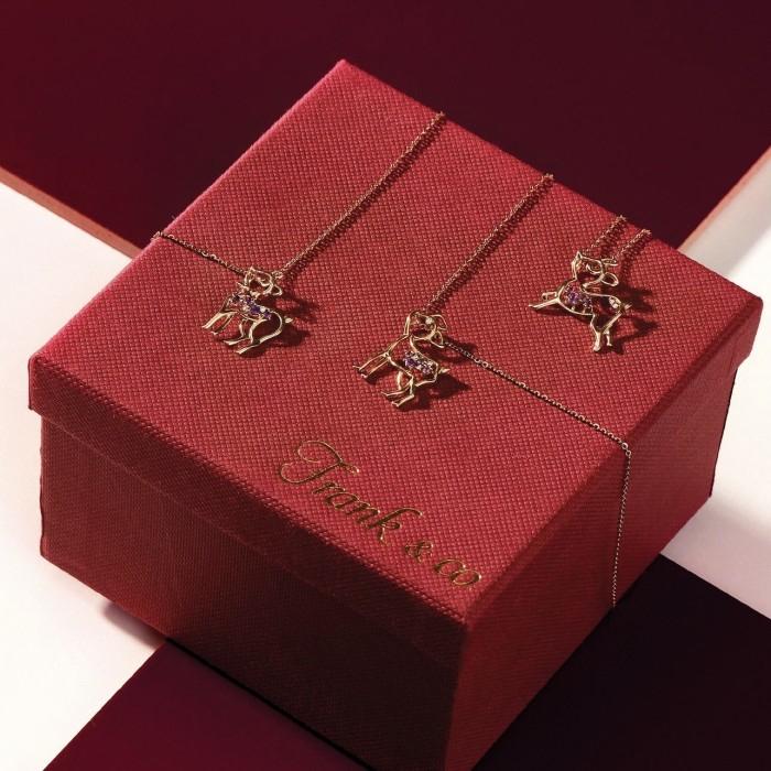 Frank & Co Diamond Baby Deer Pendants Necklace Jewellery