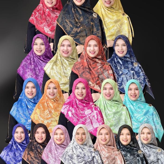 Jilbab Kerudung Square Voal Segiempat Motif Gayatri by Suhita