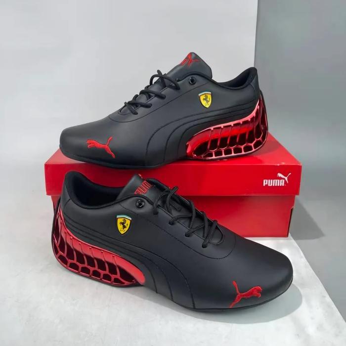 SEPATU PUMA ROMA x FERRARI - BLACK RED