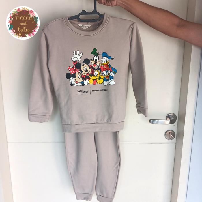 KAOS SWEATER ANAK PEREMPUAN H&M MICKEY SET