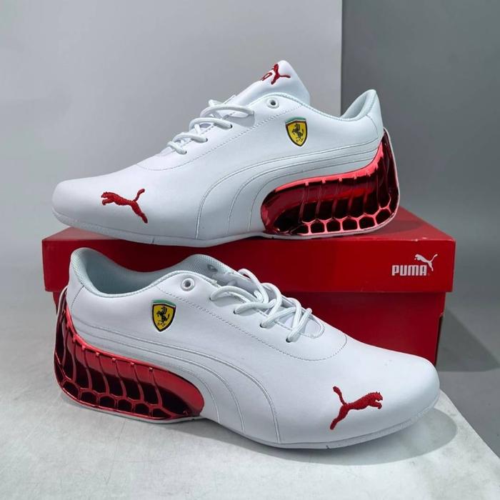 SEPATU PUMA ROMA x FERRARI - WHITE RED