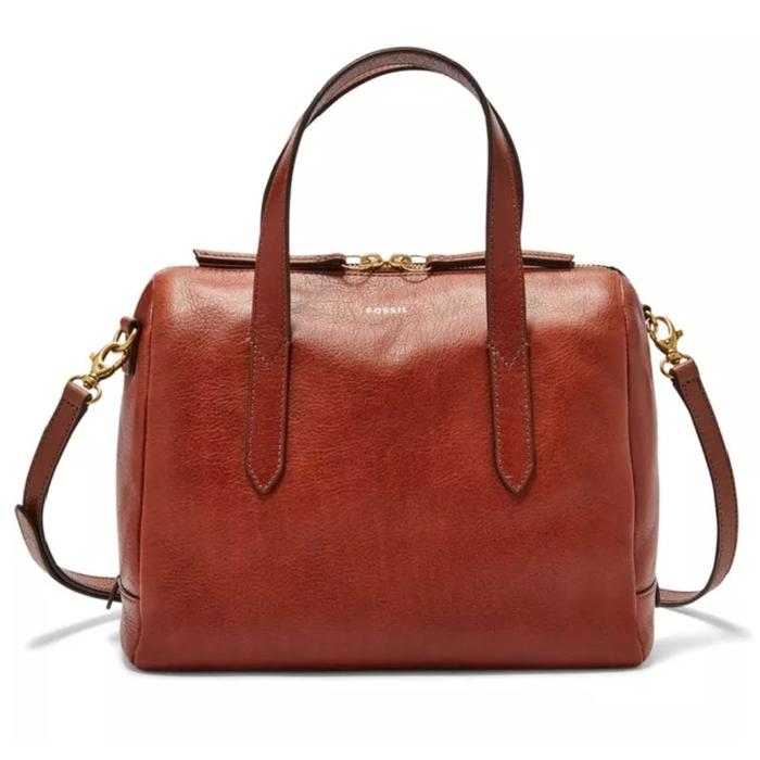 Tas Selempang Wanita Original Fossil Sydney Satchel/Crossbody Medium Brown / Heritage Blue