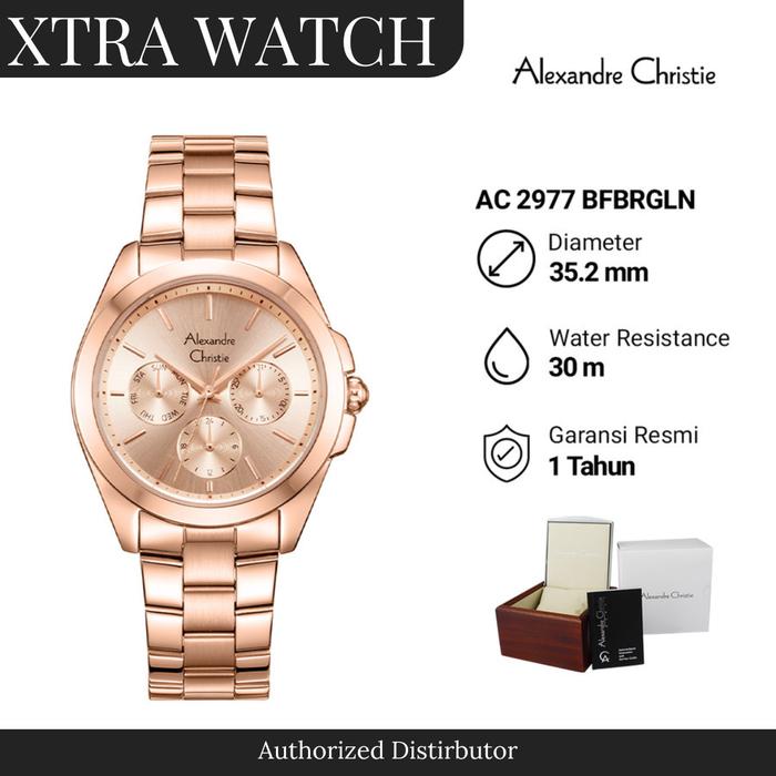 Jam Tangan Wanita AC Alexandre Christie 2977 Original Chronograph - Full Rosegold