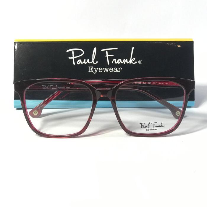Frame Kacamata Paul Frank 8048  Maroon Unisex Acetate Original