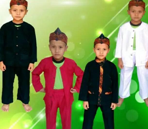 Baju pangsi/kampret merah anak sd/paud no 3-15