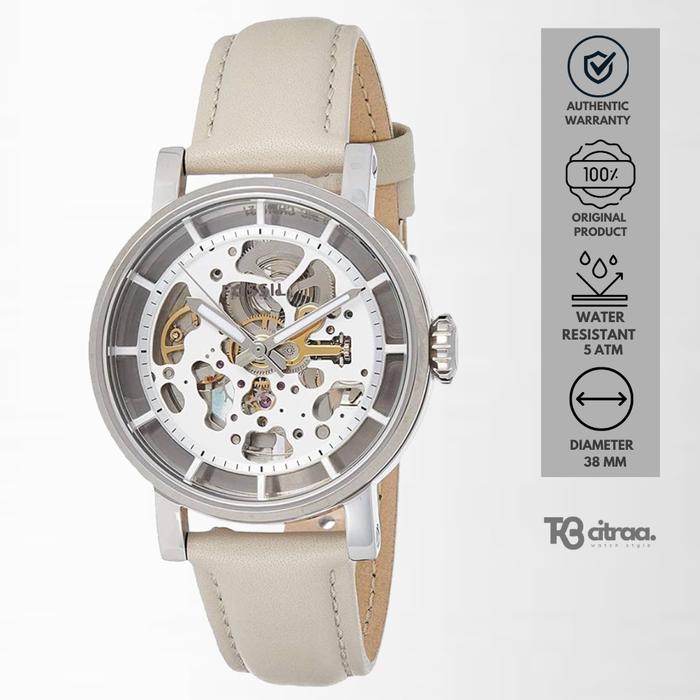 Jam Tangan Fossil Boyfriend Mechanical Automatic Wanita Kulit Casual Mewah Original ME3069