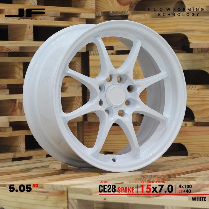 CE28 8 SPOKE WHITE FF VELG JF LUXURY R15