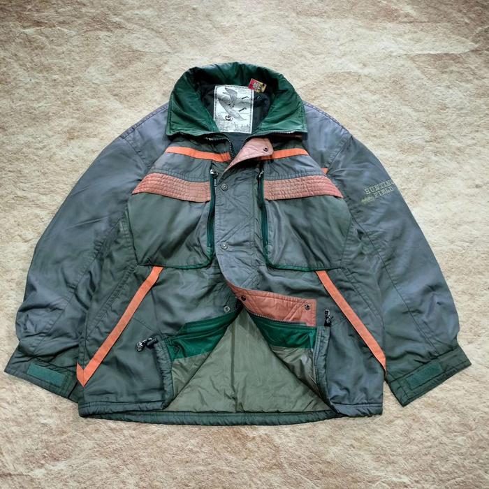 jaket vintage outdoor HUNTING FIELD big pocket hidden hoodie button SCOVILL big size XXL