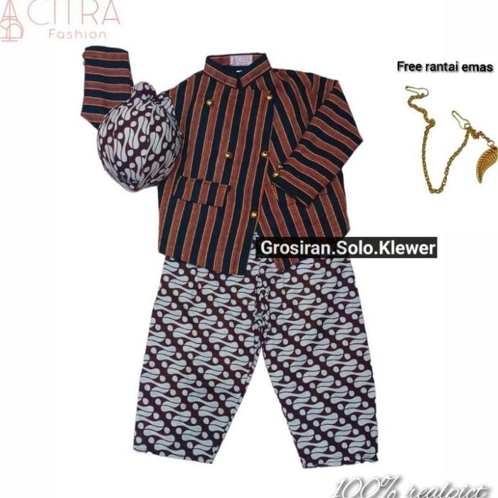 SETELAN LURIK ANAK / SURJAN ANAK / BAJU ADAT ANAK / KOSTUM ANAK / LURIK ANAK PREMIUM / BESKAP LURIK 
