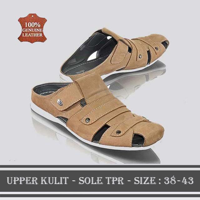 Sandal Bustong Kulit Sapi Asli 100% ORIGINAL / Sandal Selop Pria Ukuran Besar & Kecil 38-44