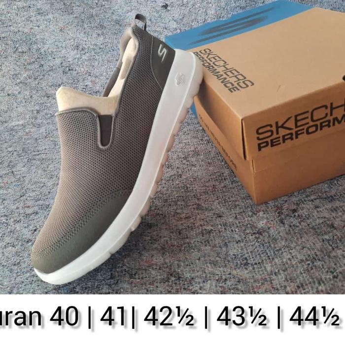 sepatu slop pria Skechers original ori asli warna coklat