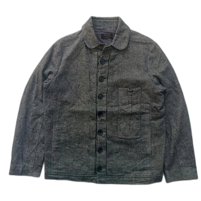 jaket Diesel black gold herringbone round collar jacket outer casual