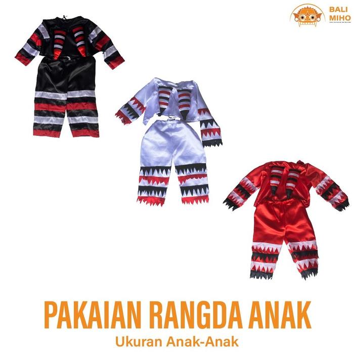 Pakian Rangda Anak - Kostum Rangda Anak Anak 1 set - Baju Barong Anak Kecil - Baju Rangda Bali - Kos